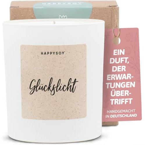 Geschenke für Frauen - Duftkerze mit Spruch - Dankeschön, im Glas, Geschenk Freundin, Geschenkideen - Handgemachte Kerze - Sojawachs - Weiß