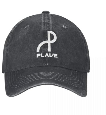 HEBUOUI Herren Baseballmütze aus Reiner Baumwolle Y2K KPop Logo Noah Bamby Yejun Eunho Hamin Baseball Distressed Washed PLAVE Sonnenkappe Männer Frauen Outdoor Golf Fit Caps Hut Outdoor Geschenk