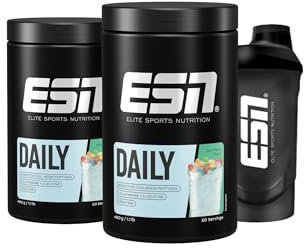 ESN Daily, Sour Power, 2 x 480 g + Gratis Shaker, mit Glutamin, Creatin, Collagen & L-Leucin - made in Germany