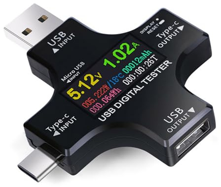 SagaSave USB Tester, Bluetooth LCD Display Voltage Multimeter, Power Meter, QC3.0/2.0/BC1.2 Charger Detector
