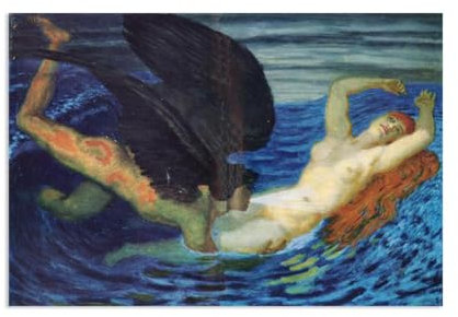 MOBYAT Wind und Welle by von Stuck The,Art Poster Classic Canvas Art Wall Decor for Bedroom Living Room Canvas Art Poster Reproduction105x70cm(41x28in) Poster