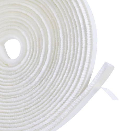 10Meters Draft Excluder for Doors Windows, 9mm(W) x 5mm(T) Draught Excluder Self-Adhesive Brush Seal Strip Stop Draught Air Stopper Brush Weather Strip for External Door Sliding Doors Wardrobe (White)