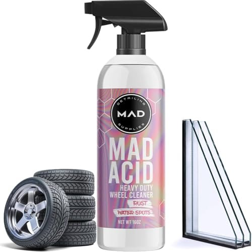 Mad Acid Glass Cleaner, Water Spot Remover, Shower Cleaner, Heavy-Duty Wheel Cleaner For Bathroom, Car, Furniture, Easily Remove Hard Water Spots from Windows