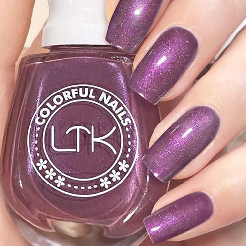 Glitter Nail Polish, Purple Nail Varnish, Holographic Quick Dry Nail Polish No UV Lamp Curing, Long Lasting, Chip Resistant, Non-Toxic, Quick Drying, Salon Manicure, At Home Manicure (30#Purple)