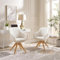 Zouron Beige Drehstuhl 2er Set Holzbeine - Drehstuhl Sessel Beige Leinen Polsterstuhl Armlehnstuhl Küchenstuhl Eichenholzbeine bis 130kg Belastbar Sitzfläche 43x43cm (Beige-Eichenholzbeine-2 pcs)