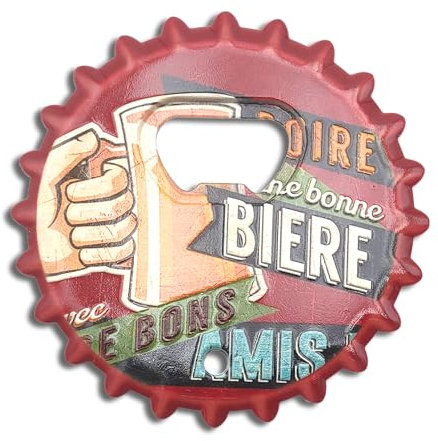 Flaschenöffner in Kronkorkenform, magnetisches Design, 8,5 cm, Flaschenöffner mit Kühlschrankmagnet und Wandloch, Zubehör für Zuhause, Bar, Küche und originelles Geschenk (Beren)