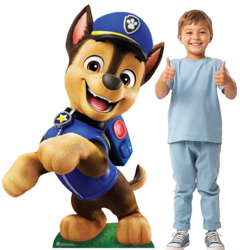 Star Cutouts SC4605 Paw Patrol Chase Police Pup 133cm Cardboard Cutout – Kids Birthday Party Decoration, Playroom Display & Fan Favourite