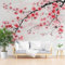Kirschblüte Fototapete 3D, Aquarell Floral Vliestapete Schlafzimmer, Asiatische Japanische Tapete Wanddekoration,Büro Wandbild, Kinderzimmer Vlies Fototapete, Wandtapete 450x315