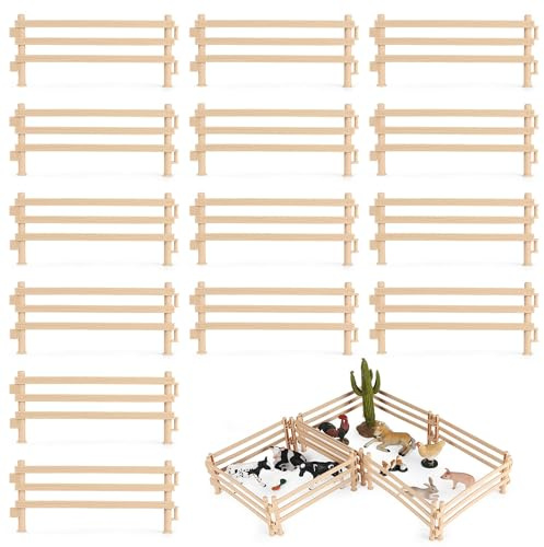 HAOBIN Accesorios De Panel De Cercado Accesorios De Valla Miniatura Esgrima para Caballos Mini JardíN Valla Suministros De DecoracióN De Paisaje En Miniatura De Casa De MuñEcas (marrónB 20pcs 16cm)
