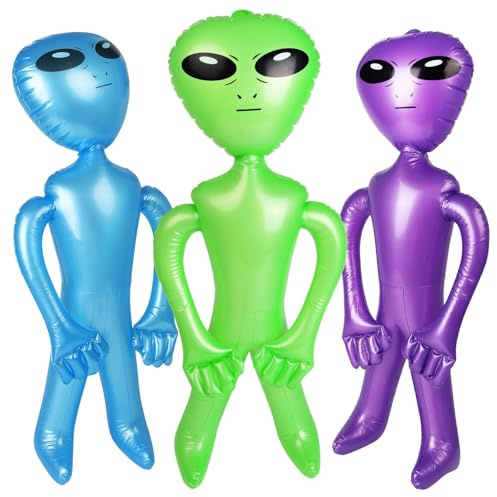 Alien Aufblasbar, 3 PCS Alien Luftballon, 85 cm Halloween Aufblasbarer Aliens, Alien-Partydekorationen, Aliens Aufblasbares Spielzeug für Halloween, Karneval, Mottopartys, Babypartys