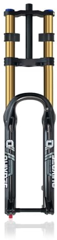 DH MTB Forcella Ammortizzata Aria 27.5/29 Downhill Mountain Bike Bici Forcella Anteriore Doppia Spalla Assale Passante BOOST 15x110mm Corsa 180mm Rimbalzo Regolabile Dritto/Conico(Black Straight,27.5'