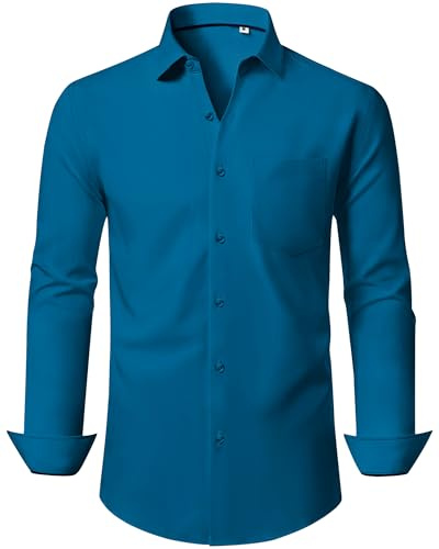 J.VER Work Shirts for Men Long Sleeve Stretch Business Casual Work Shirts