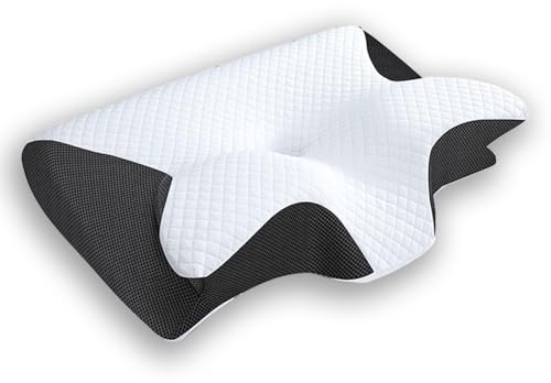 ZZOZZ Curosleep Kissen 2026 Upgrade Ergonomisches OrthopäDisches Kissen Mit schaumbildung im Nacken und Schmerzen im Nacken lässt die nackenkissen nach für Ergonomisches Nackenkissen (Schwarz)