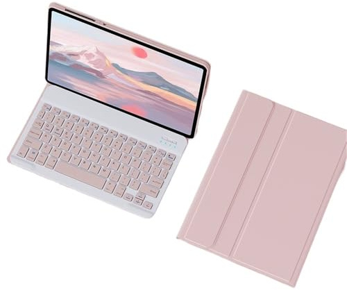 NXCVBNKZJ kuaijiexiaopu Schutzhülle mit Abnehmbarer Tastaturabdeckung, geeignet for Honor Pad X8Pro 11,5 Zoll(Pink+Keyboard)