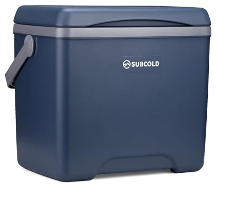 Subcold Chilly Rollkühlbox | 2 Kühlakkus, Rollen, Trolleygriff | Isolierte Rollkühlbox mit 2 Kühlakkus & Trolleygriff hält Getränke tagelang kalt | Für Auto & Outdoor