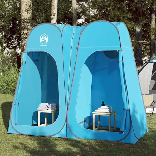 Blue Pop-Up Privacy Tent, Waterproof Changing Room with Double Zippered Door, Portable Camping Tent for Outdoor Showers and Beach Use