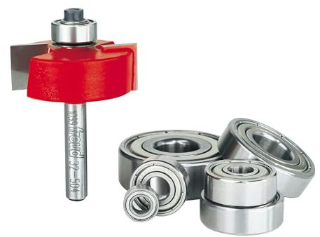 Freud Bündiges, 0,3 cm, 0,6 cm, 0,6 cm, 0,9 cm, 1,2 cm tiefes Falzbohrer-Set mit baren Lagern mit 0,6 cm Schaft (32–504).