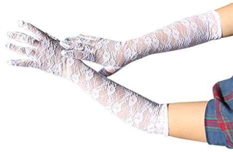 FakeFace Ellenbogen Fingerspitzen Handschuh Elastischer Spitze Brauthandschuhe Party Abendhandschuhe handschuhe Winter Frühling Sommer 43cm