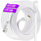 Cable Ethernet 30 metros, Cat 6 Cable de Red 30 metros Blanco, Largo Plano Cable LAN Alta Velocidad 1000Mbps 250MHz, Gigabit Cable RJ45 Cat6 30m Cable Internet para Router Switch Módem PC (30 Clips)