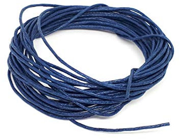 4 Mètres de Fil Cordon Coton Cire Bleu foncé diamètre 1 mm - Creation Perles