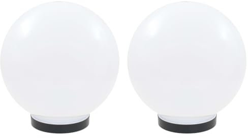 vidaXL 2X LED Kugelleuchte 25cm PMMA Kugellampe Gartenlampe Außenleuchte Lampe