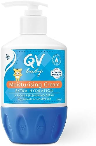 QV Baby Feuchtigkeitscreme 250g - Reichhaltige Feuchtigkeitscreme mit Glycerin und Vitamin B3 für Babys und Neugeborene, nicht fettend für empfindliche Haut, mit 24-Stunden-Schutz, Baby