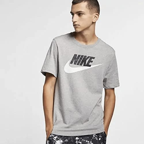 Nike M NSW TEE Icon Futura T-Shirt - Dk Grey Heather/Black/(White), XXX-Large