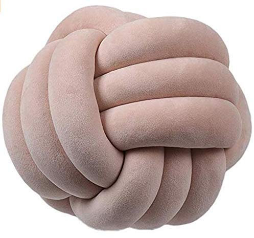 Hava Kolari Knot Kopfkissen Knotenkissen Plüsch Kissen Weiche Geknotetes Kissen Knoten Ball Kissen Dekor Bett Zimmer (20cm,Khaki)