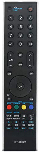 VINABTY CT-90327 Telecomando di ricambio per TOSHIBA TV CT90307 CT90287 CT90273 CT90274 CT90288 42C3030D 42X3030D 32RV753 32TV743 42XV555D 42XV555DB 42XV555D 42XV625D 42XV635D 40RV753 40TV743 37AV554