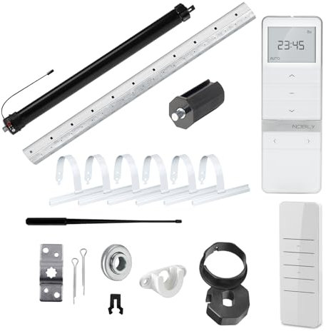 NOBILY Rolladen-Komplett-Set f. 40mm Achtkantwelle Mechanischer Funk Mini-Rolladenmotor 13Nm + Rolladen Handsender + Mechanik-Set bis zu einer Gesamtlänge von 2,0 Meter