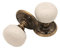 Infinity Decor Porcelain Mortice Door Knob – Ivory Crackle Glaze/Florentine Bronze Rose