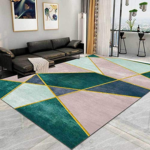 Tappeto Designer Grandi Dimensioni Soggiorno Tappeto Semplici cuciture in oro rosa verde nordico Antiscivolo Camera Comodino Tavolino da Salotto Camera dei Bambini Carpets 200X300CM (79'' x 118'')