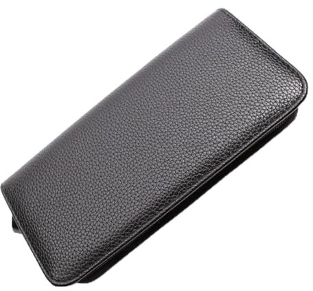 Salon Schere Ledertasche, Professionelle Lederfriseur-Scherentasche, zur Aufbewahrung von Kammfriseurwerkzeugen (Schwarz) (22 cm x 10 cm)