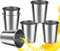 QUCUMER 6 Stück Edelstahlbecher 230ml Edelstahl Becher Trinkbecher Edelstahl Trink Becher Set Stapelbar Lebensmittelechter Gläser Tassen Metallbecher Bierkrüge Edelstahl Tassen für Bier Reise Camping