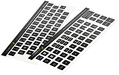 Lacerto® | 12x12mm - Deutsches Aufkleberset für PC & Laptop Tastaturen inkl. Zusatztasten & Ziffernblock | Farbe: Schwarz