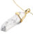 LAVISA Obelisk Edelsteinkette Gold, Anhänger, echte Kristall kette, Halskette, Rosenquarz, Amethyst, Naturstein - 55 + 5 cm (Howlith)