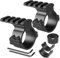 BILLION DUO 1/ 25.4mm - 30mm Rifle Scope Ring Adaptor Tactical Light Barrel Clamp Mounts for Scope Flashlight Scope Sight Optics with 4 Slot 20mm Rail on Top - 2 Pack (Y0039_2pcs)