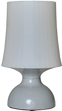 MiniSun | Wireless LED Grey Touch Table Lamp with a White Tapered Shade | Table Lamps, Home Décor & Improvement Essential