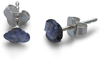 Natürliche Rohe Saphir Ohrstecker 4-5 mm aus 925 Sterling Silber – Echte Edelstein Ohrstecker für Damen