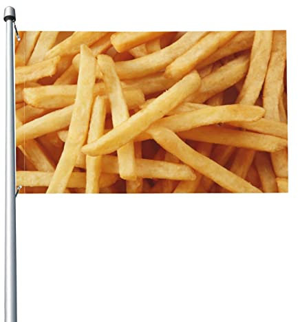 Gartenfahne Delicious Fries Print Home Flag mit Fahne Dekoration Gartenhaus Banner für den Außenbereich 152x90cm