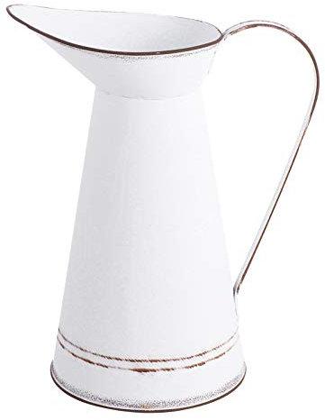 Yardwe Macetas Suculentas Jarron con Asa Contenedor Antiguo Primitivo Jarra De Metal Shabby Chic Rústico De Leche Titular De De La Granja Jarra+Vintage Estilo Europeo Receptáculo