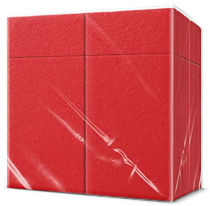 PAW - Besteckservietten aus Airlaid - Stoffähnlich (39 x 40 cm 1/8 falz) | 50 Stück | HoReCa | Ideal für Hochzeit, Taufe, Kommunion, Geburtstag | Serviettentaschen für Besteck | Rot