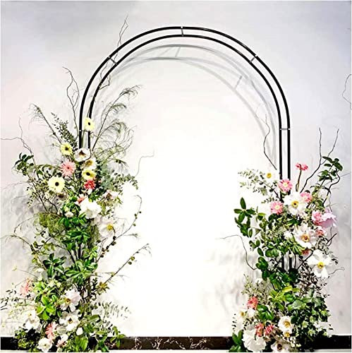 Arche Jardin Aluminium Largeur, Arche À Rosiers Métal, Filet À Plantes Grimpantes, Filet de Treillis, pour Récolte de Concombres, Légume, Vignes, Plantes Grimpantes,140x230x40CM