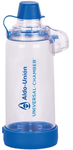 Universal-Chamber Cámara de Inhalación. Diseñada para Garantizar el mayor Depósito Pulmonar del principio activo y compatible con la mayoría de inhaladores presurizados. Asma y Epoc.