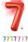 LITTLE BIRTHDAY | Zahlen Luftballon | Folienballon | Helium Gas Balloon Ballon | 101 cm | 0 1 2 3 4 5 6 7 8 9 in vielen Farben | Geburtstag | Kindergeburtstag | Deko | rot 7