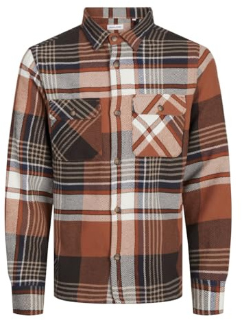 Jack & Jones Herren Jjdarren Flannel Overshirt Ls Freizeithemd (1er Pack)
