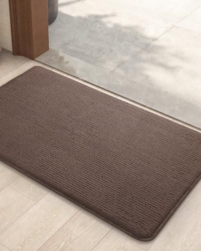 COLOR&GEOMETRY Door Matts Indoor 44 x 75 cm, EntryMat Washable, Dirt Trapper Doormats Inside Non Slip, Absorbent Indoor Mats for Front Door/Back Door/Muddy Paws, Barrier Mat (Dark Brown)