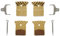 2Pair Disc Brake Pads With Cooling Fin, Metal Bicycle Brake Pads For SHIMANO DEORE XT M8100 / SLX M7100 / DURA-ACE/ULTEGRA/TIAGRA/GRX