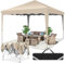 COBIZI Tonnelle Pliante 3x3 Imperméable, Barnum Pliant 3x3 avec Bord ondulé, Tonnelle avec Bande Imperméable, UV 50+, 3 Niveaux de Hauteur réglables Barnum, pour Camping Mariage Plage Festival, Kaki