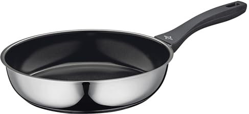 Küchenprofi COOK Bratpfanne ROMA, Pfanne mit PFAS-freier Antihaftbeschichtung und Mehrschichtboden, geeignet für Induktion, backofenfest bis 180 °C, rostfreier Edelstahl, hoher Rand, Ø 28 cm